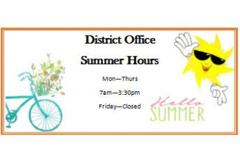 District Office Summer Hours Logo